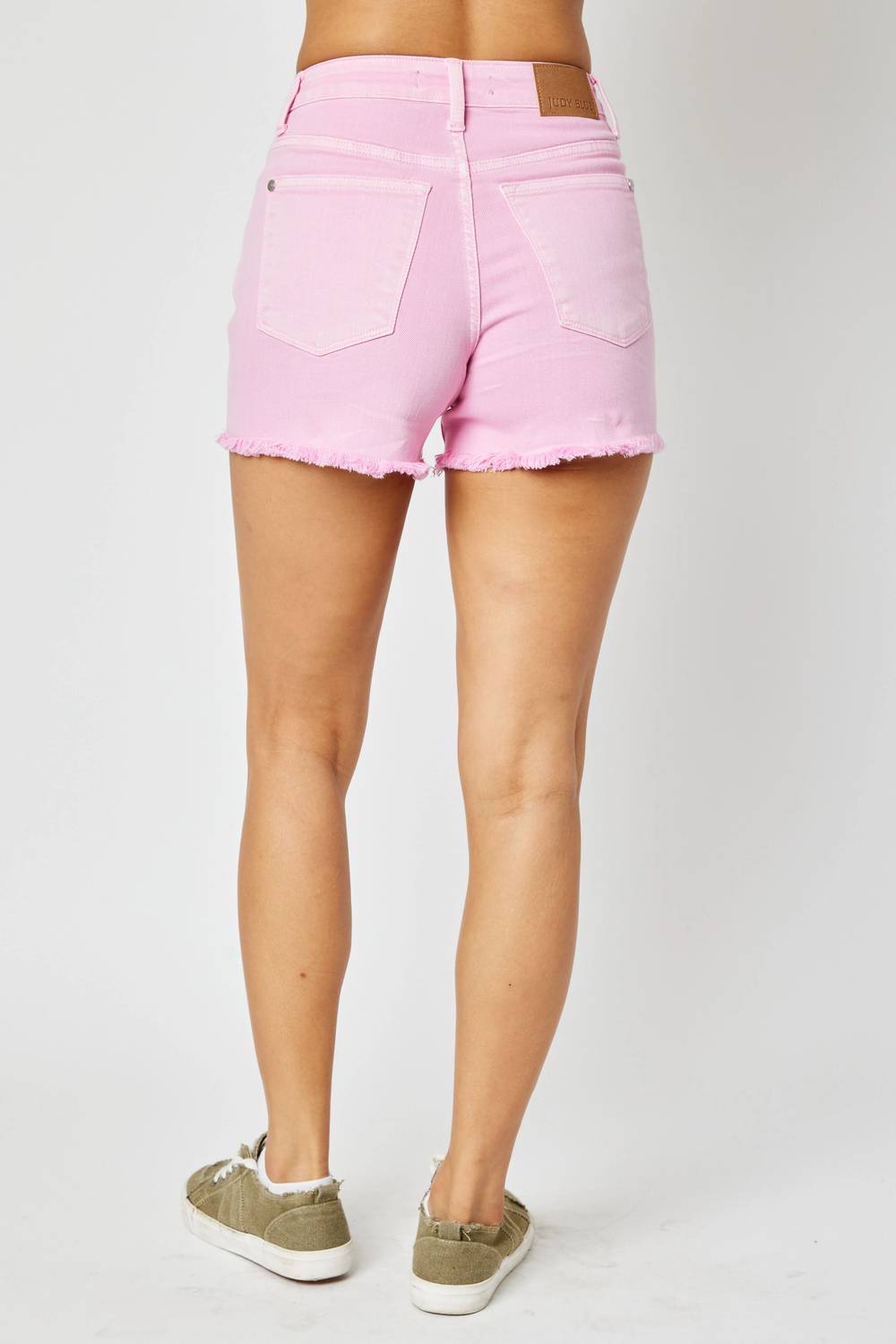 Judy Blue - Mid Rise Garment Dyed Shorts - Plus