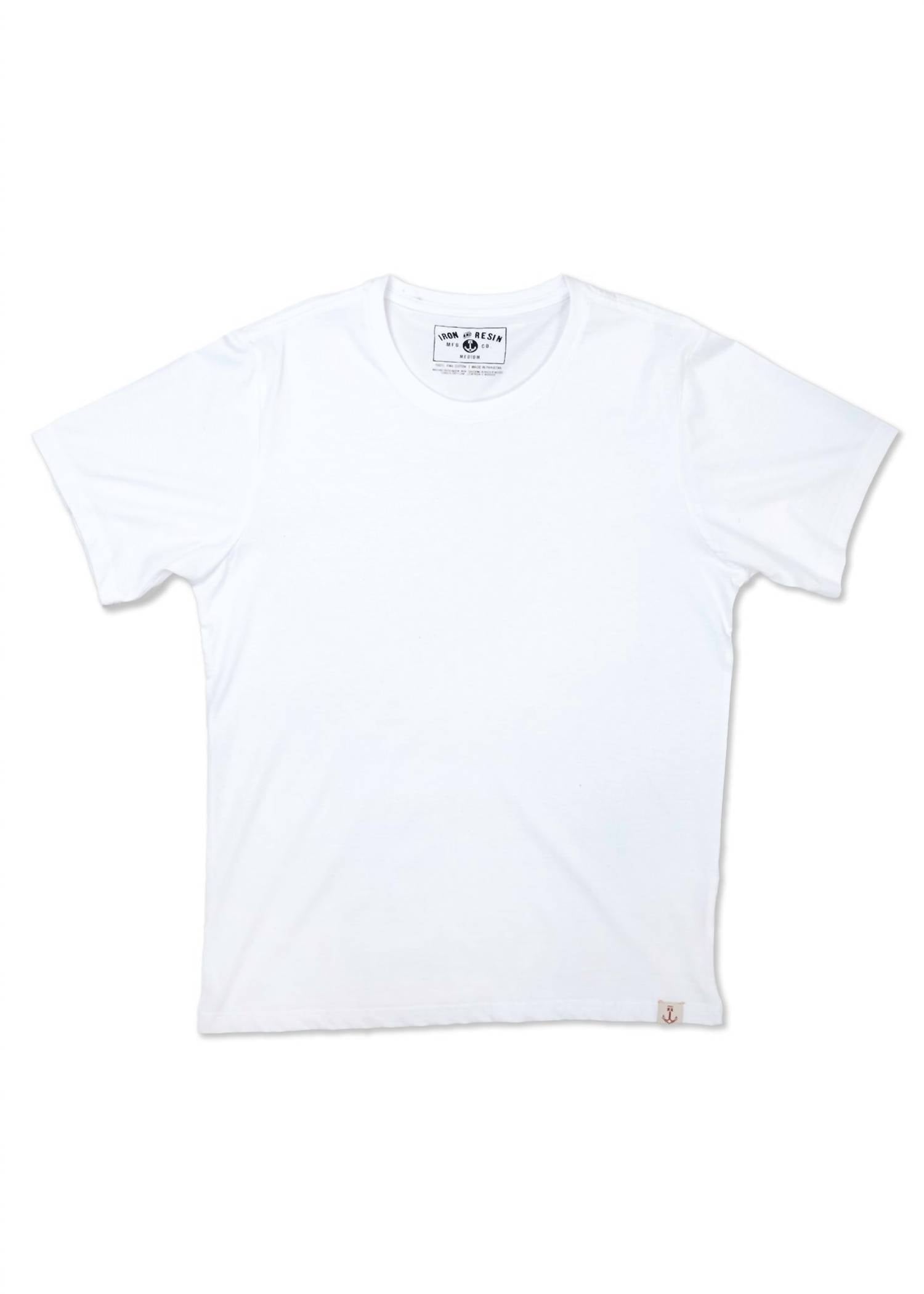 Iron & Resin Coast Pima Cotton Tee in white - men's t-shirt - detail view