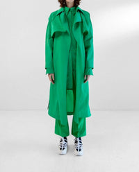 Maison Rabih Kayrouz Taffeta Long Coat in grass - women's jacket