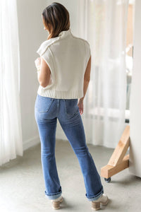 Creamon Blank Page Sweater Vest in cream - women's sweater - alternate view