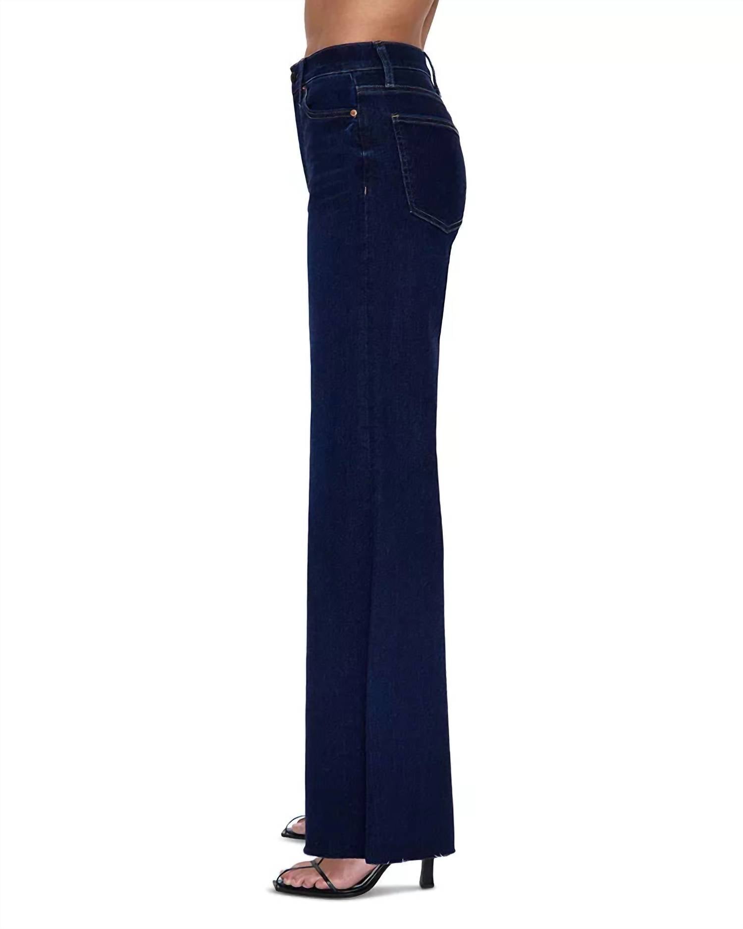 PISTOLA Izzy Mid Rise Wide Leg Crop Jean in tristesse - women's jeans - detail view