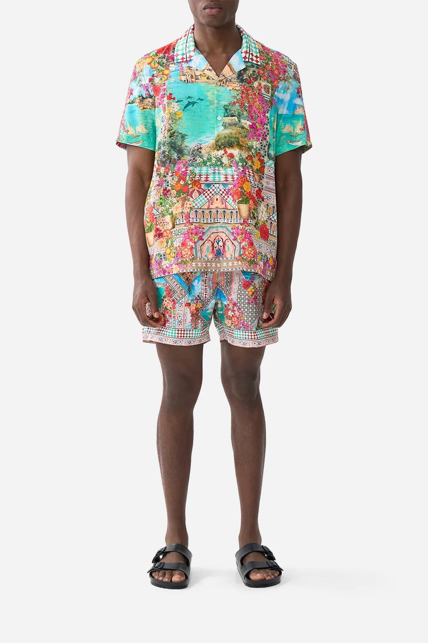 Camilla - Short Sleeve Camp Collared Shirt