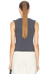 Rag & Bone - Knit Stripe Button Up Tank Top