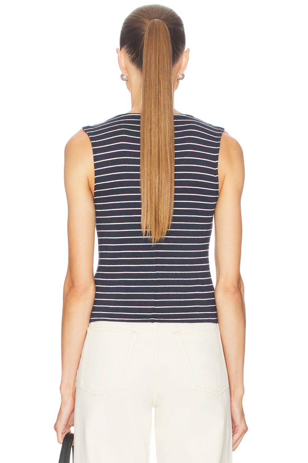 Rag & Bone - Knit Stripe Button Up Tank Top