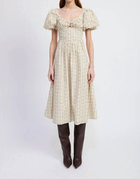 En Saison Rosalia Midi Dress in beige - women's dress