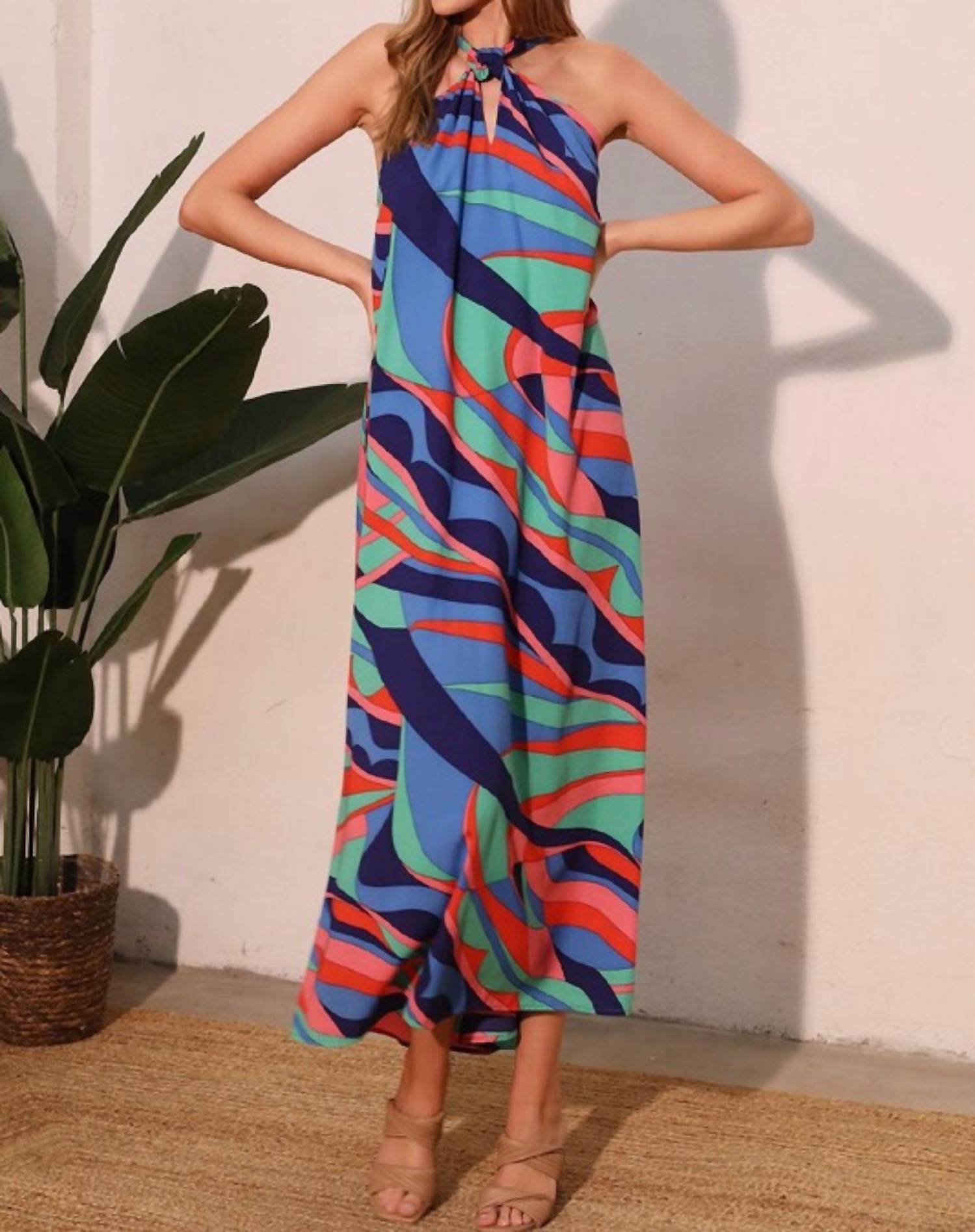 Tyche - Cut Out Halter Maxi Dress