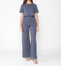 RIPLEY RADER Ponte Knit Wide Leg Pant in sea blue - women's pants