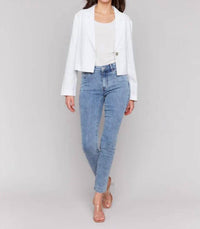 Charlie B - Women's Cropped Linen Blend Blazer