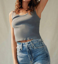 Amo - Crop Rib Tank Top