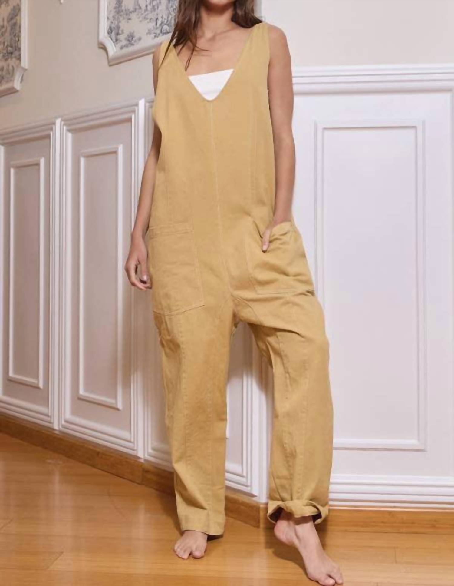 BUCKETLIST Gerri Overall Jumpsuit in brown - women's pants