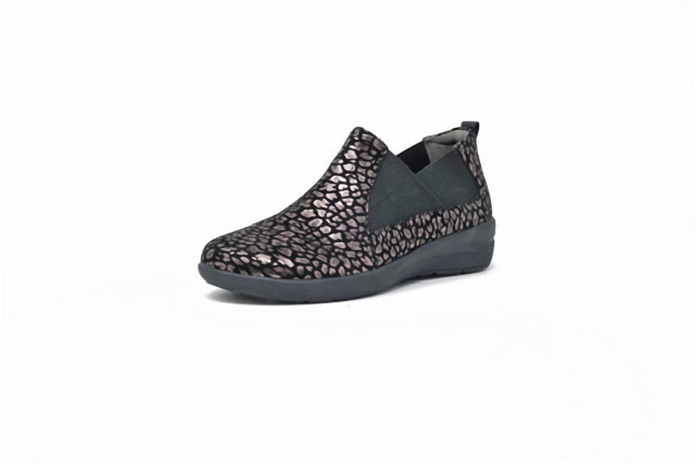 Ziera Women's Noslen Slip-on Loafers in black pewter leopard black - women's flats