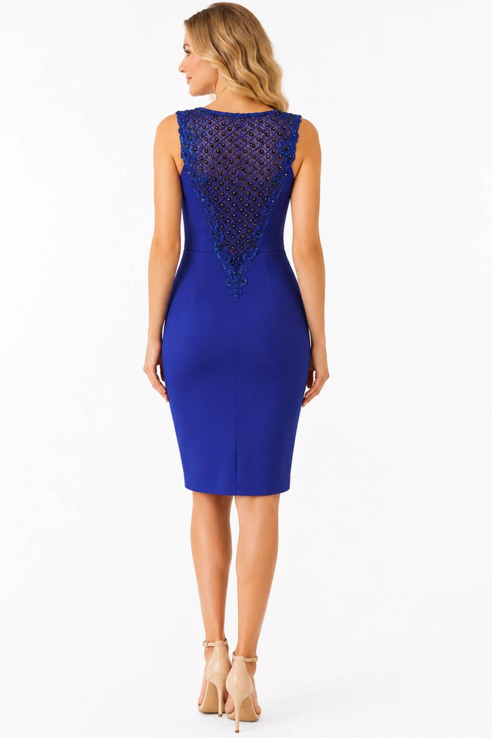 Sue Wong - Sleeveless Beaded Scuba Dress