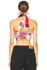 Marant Etoile Pre-loved Feyza Top in red ecru - women's shirt - view 4