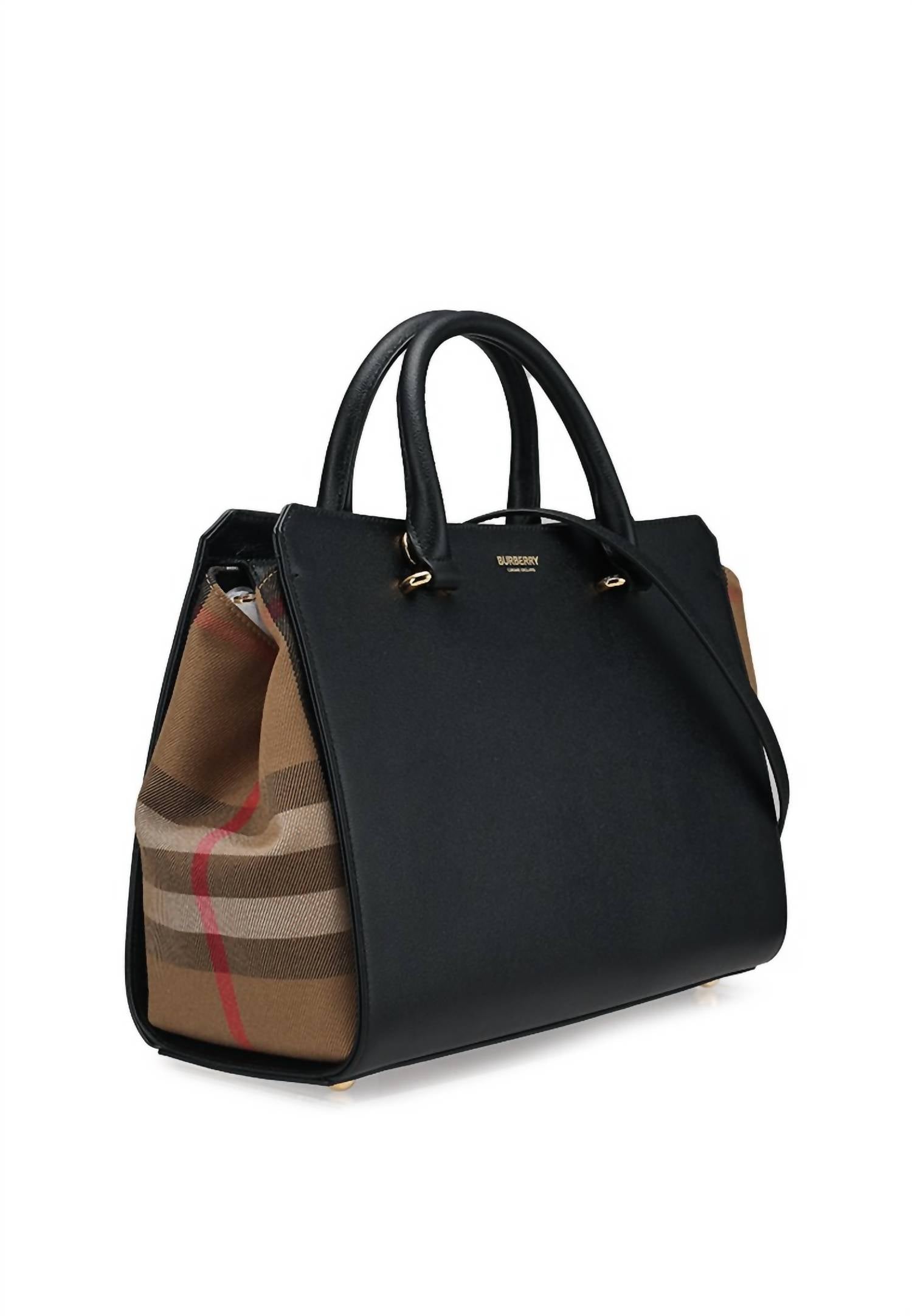 Burberry - Women's Banwell Small Leather Check Tote Bag