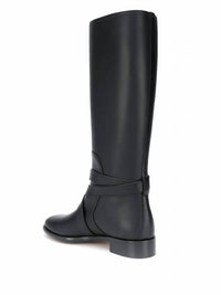 Salvatore Ferragamo Women's Gancini Knee High Boots in black 2 - women's shoe - alternate view