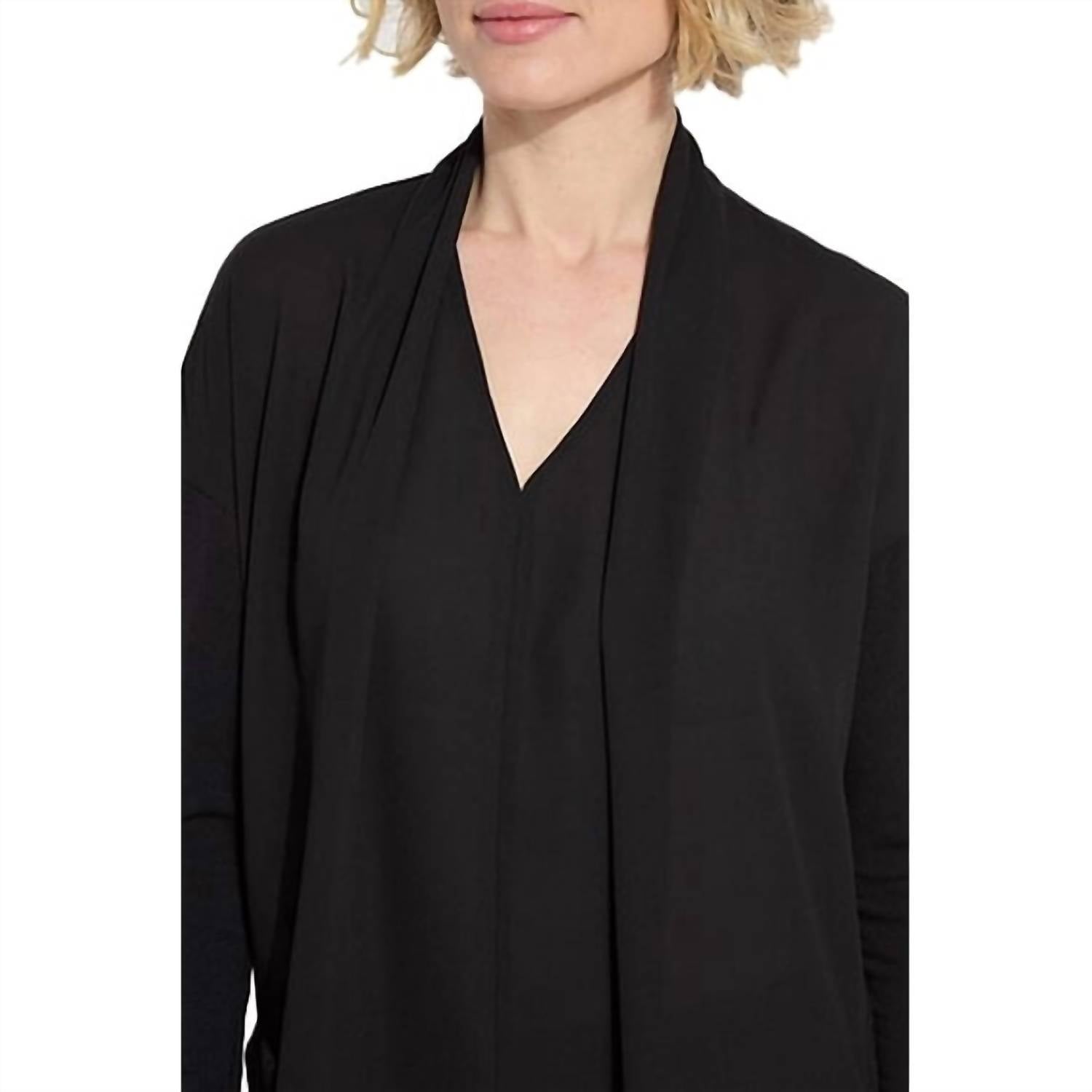 Lysse - Folded Neck Mix-media Top