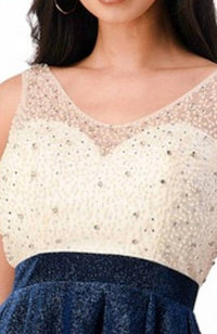 Sparkling Jacquard A-line Short Dress