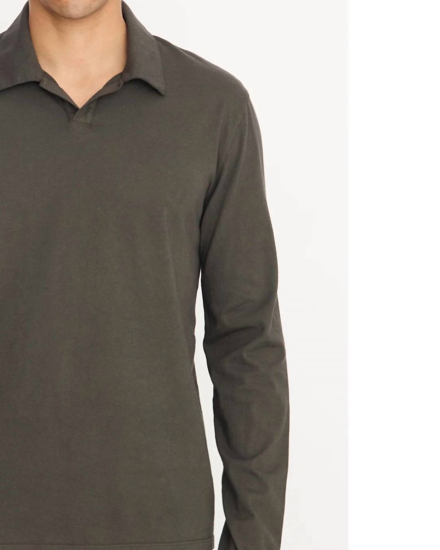 Vince - Garment Dye Long Sleeve Johnny Collar Shirt