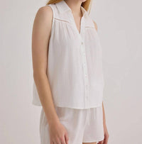 Bella Dahl - Sleeveless Ladder Trim Shirt