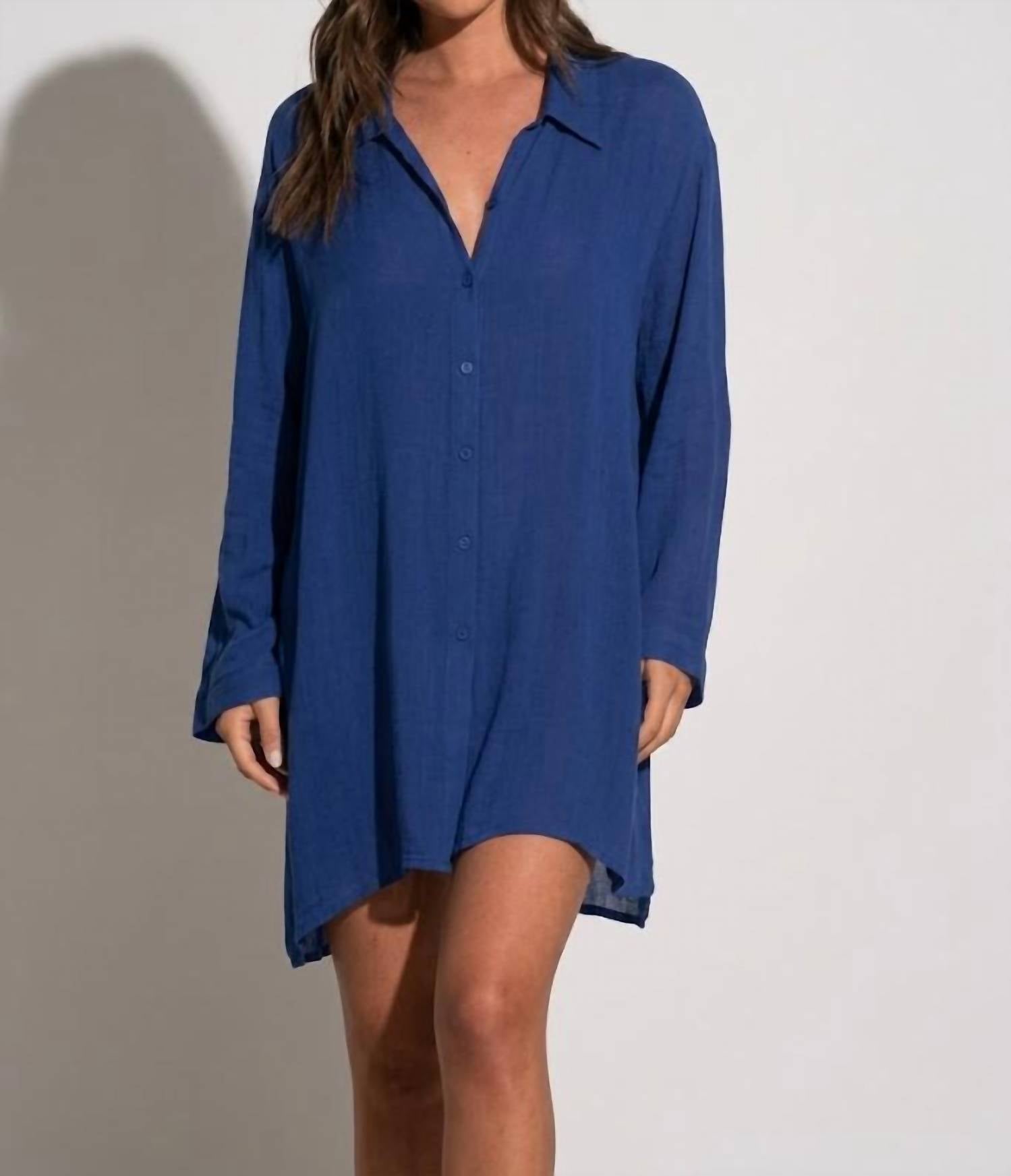 Elan - Boyfriend Shirt Cover Up Top