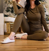 Little Secret Of Mine - Long Sleeve Crew Neck Top & Legging Set