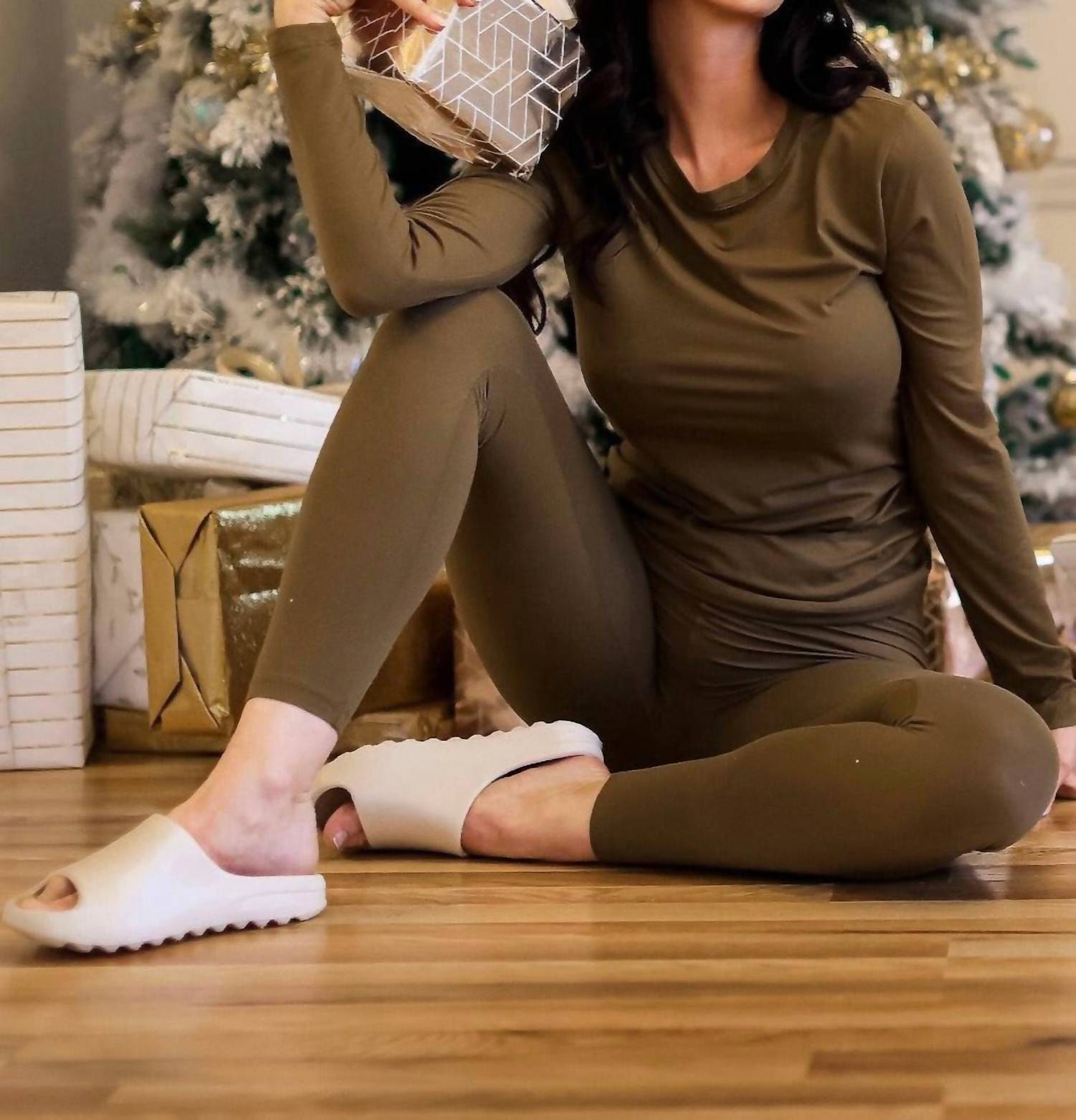 Little Secret Of Mine - Long Sleeve Crew Neck Top & Legging Set