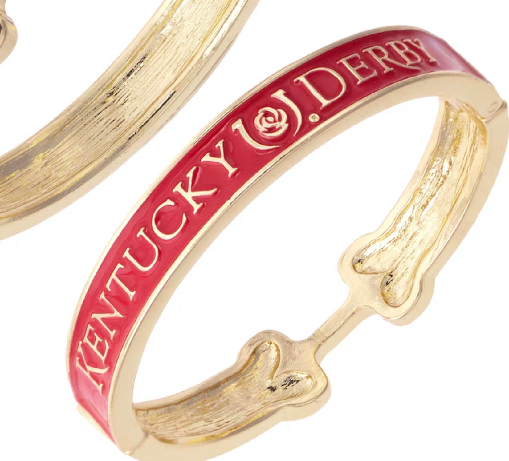 Canvas Style - Women's Kentucky Derby Enamel Horsebit Hinge Bangle