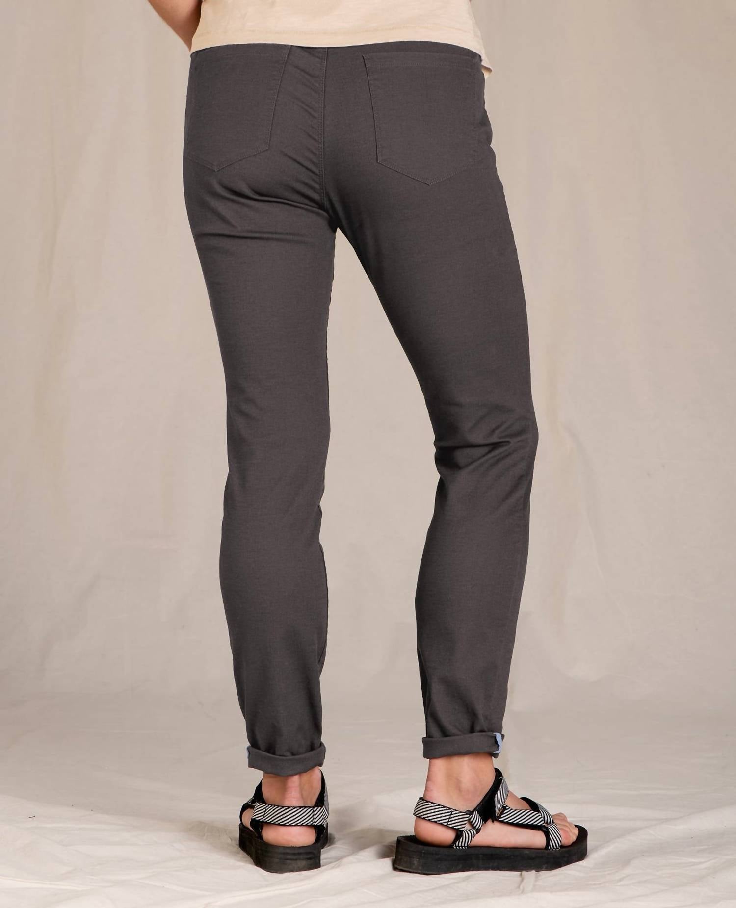 TOAD&CO EARTHWORKS 5 POCKET SKINNY PANT in soot - women's pants - detail view