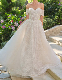 Ladivine - Lace Off Shoulder Bridal Gown