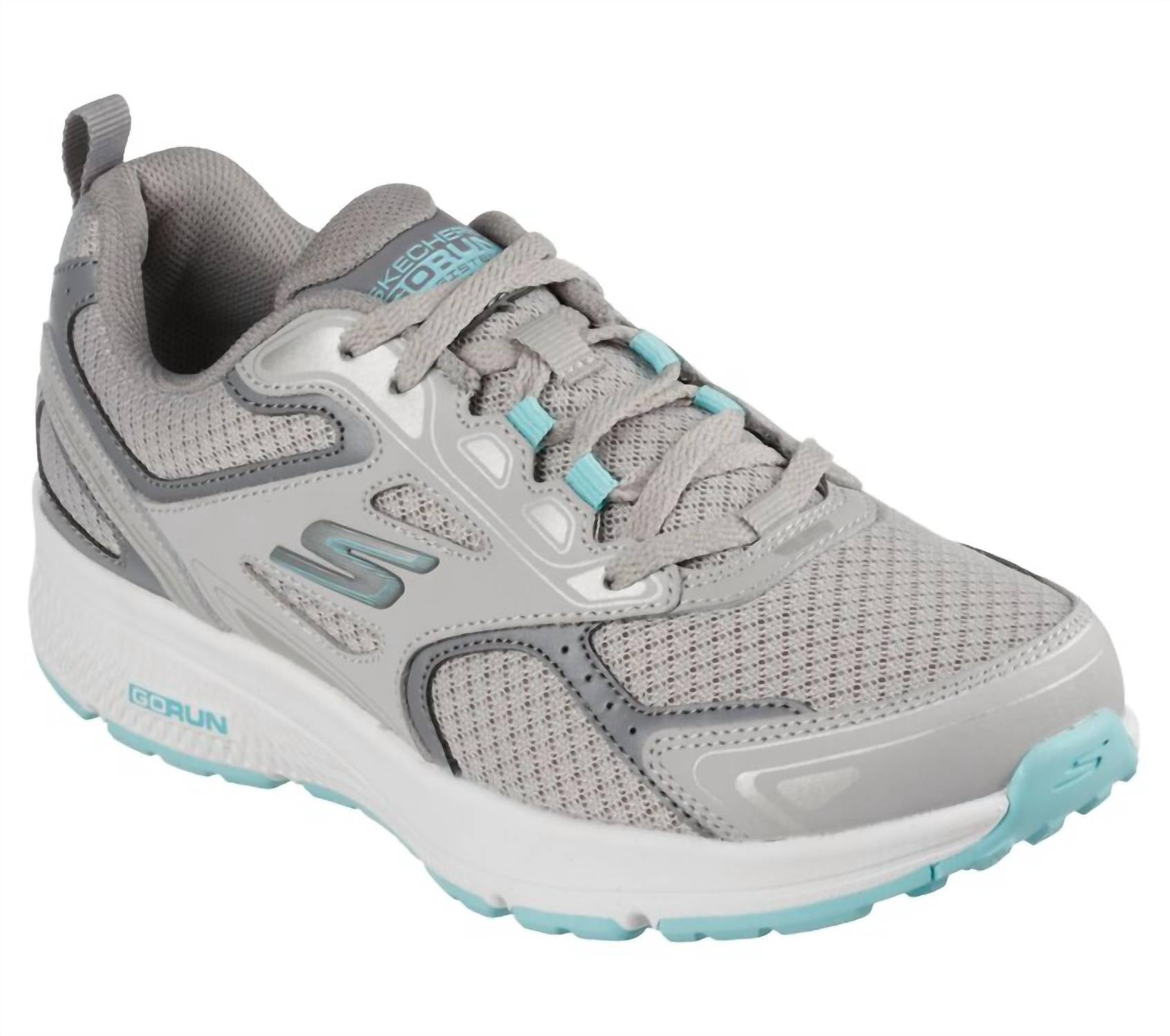 Skechers Women's Go Run Consistent Sneakers in gray turquoise - women's sneaker - alternate view
