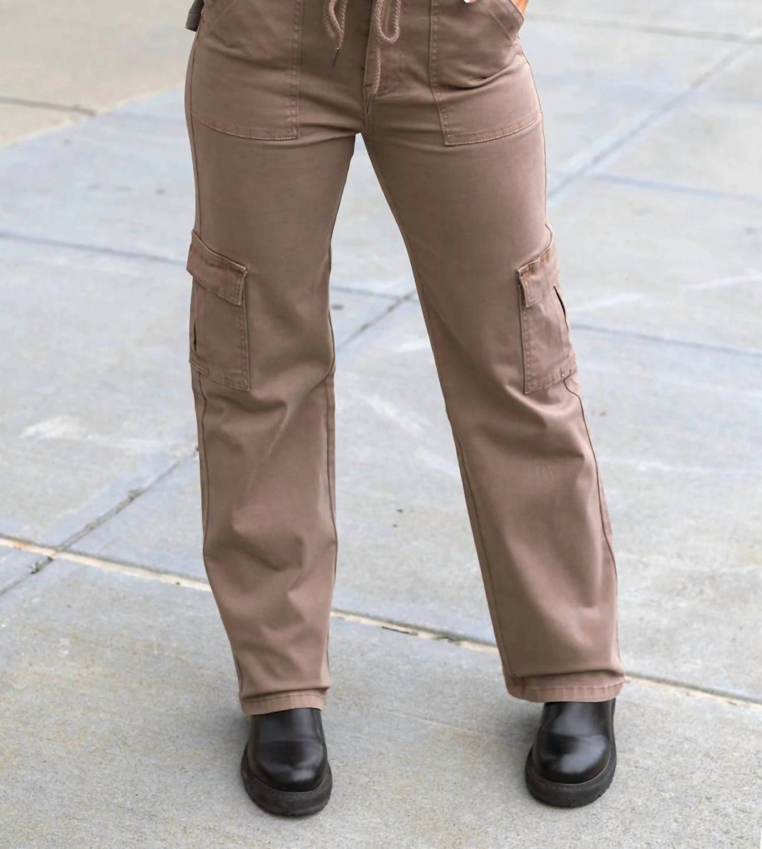 Grace and Lace Women's Sueded Twill Cargo Pants in caribou - women's pants - view 5