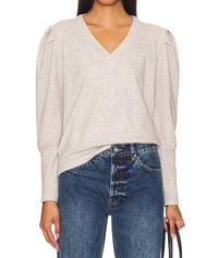 Bobi - Puff Sleeve V-neck Pullover