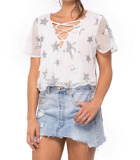 Show Me Your Mumu - Oasis Lace Up Crop Top