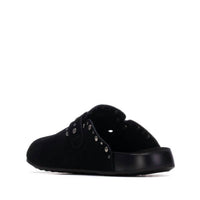 Xti Women's Suede Clogs in black - women's shoe - detail view