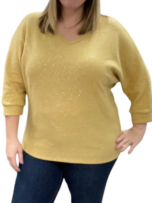 Honeyme - 3/4 Sleeve Dolman Sparkly Sweater