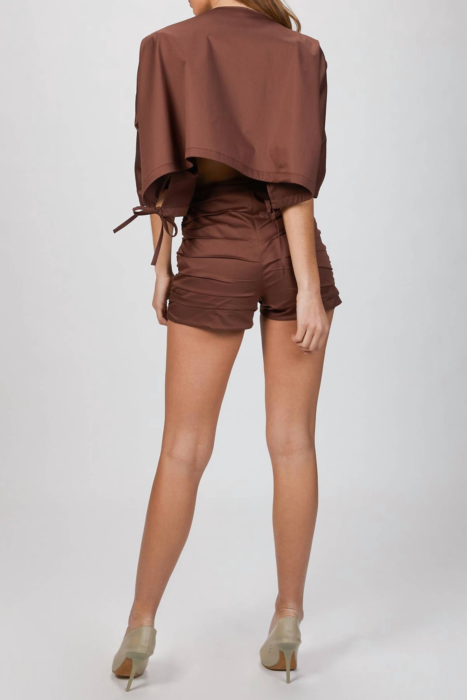 RUCHED MINI SHORTS