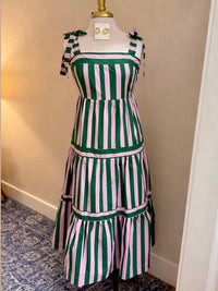 Pinch - Women's Striped Tiered Maxi Dress