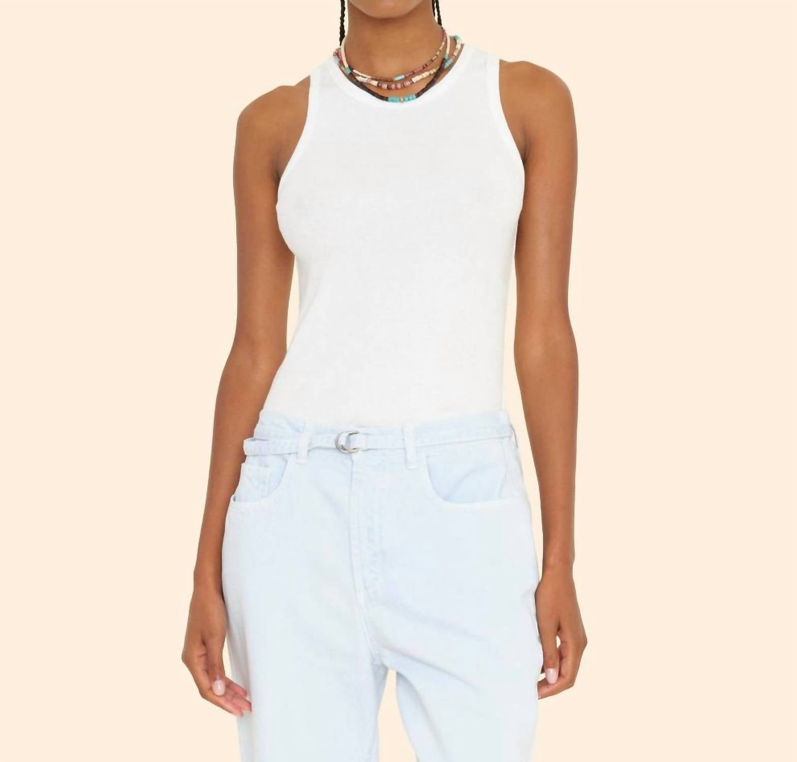 XIRENA Arynn Fine Rib Tank Top in white - women's tank top