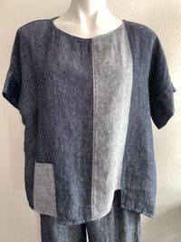 Chalet Et Ceci - Amelia Linen Top - blouses - clothing - grey