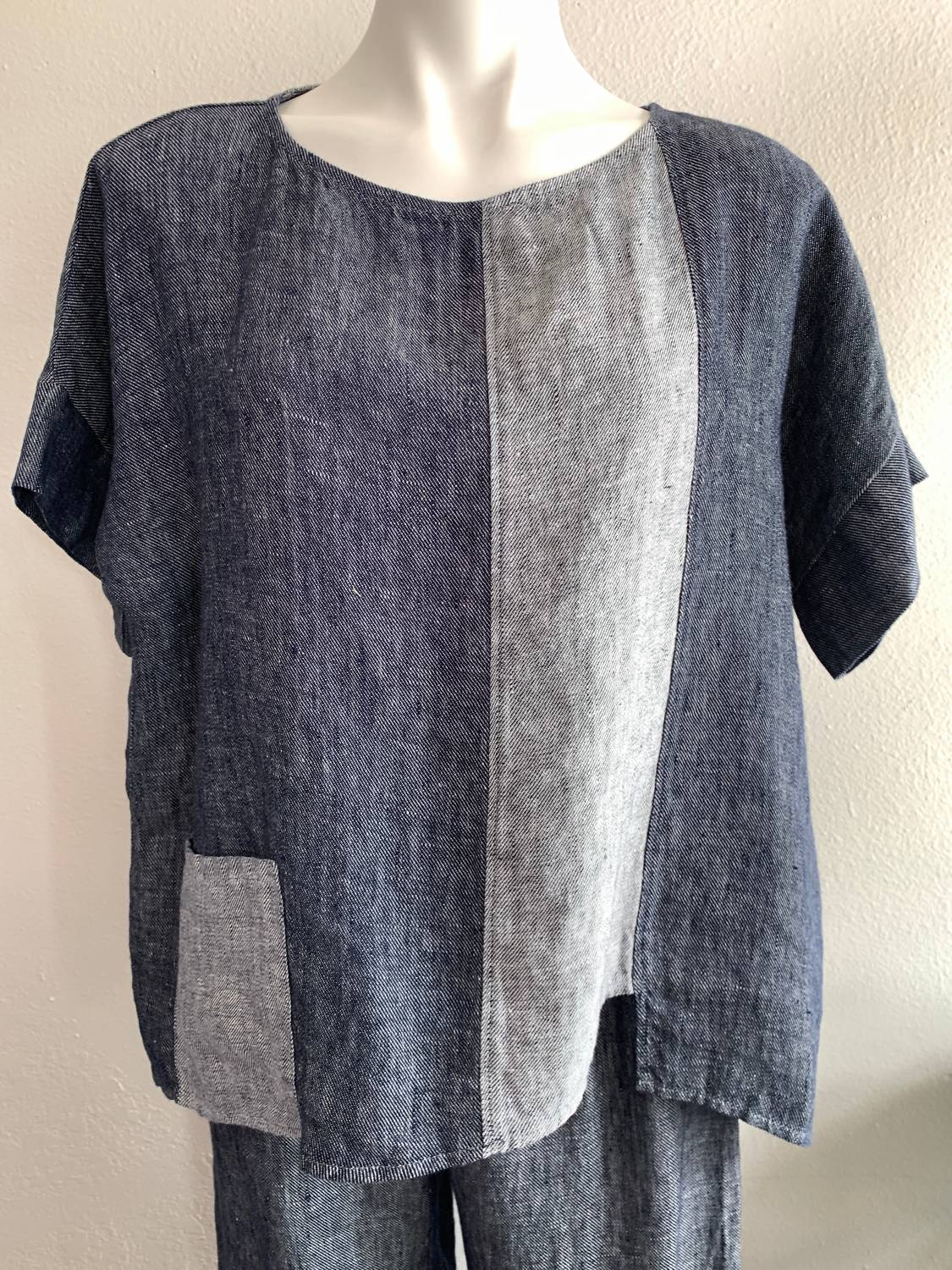 Chalet Et Ceci - Amelia Linen Top - blouses - clothing - grey