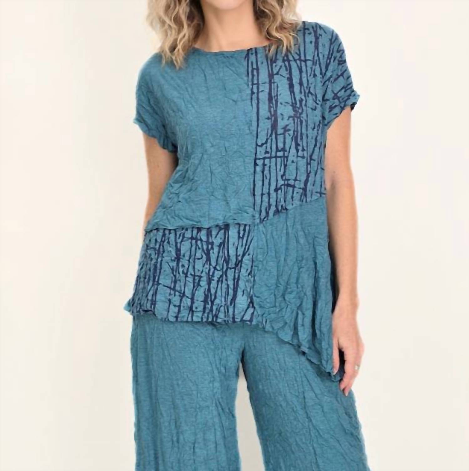 Chalet Et Ceci - Calypso Top - blouses - blue - clothing