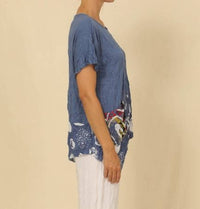 Chalet Et Ceci - Josephine Top - Plus - blouses - blue - clothing