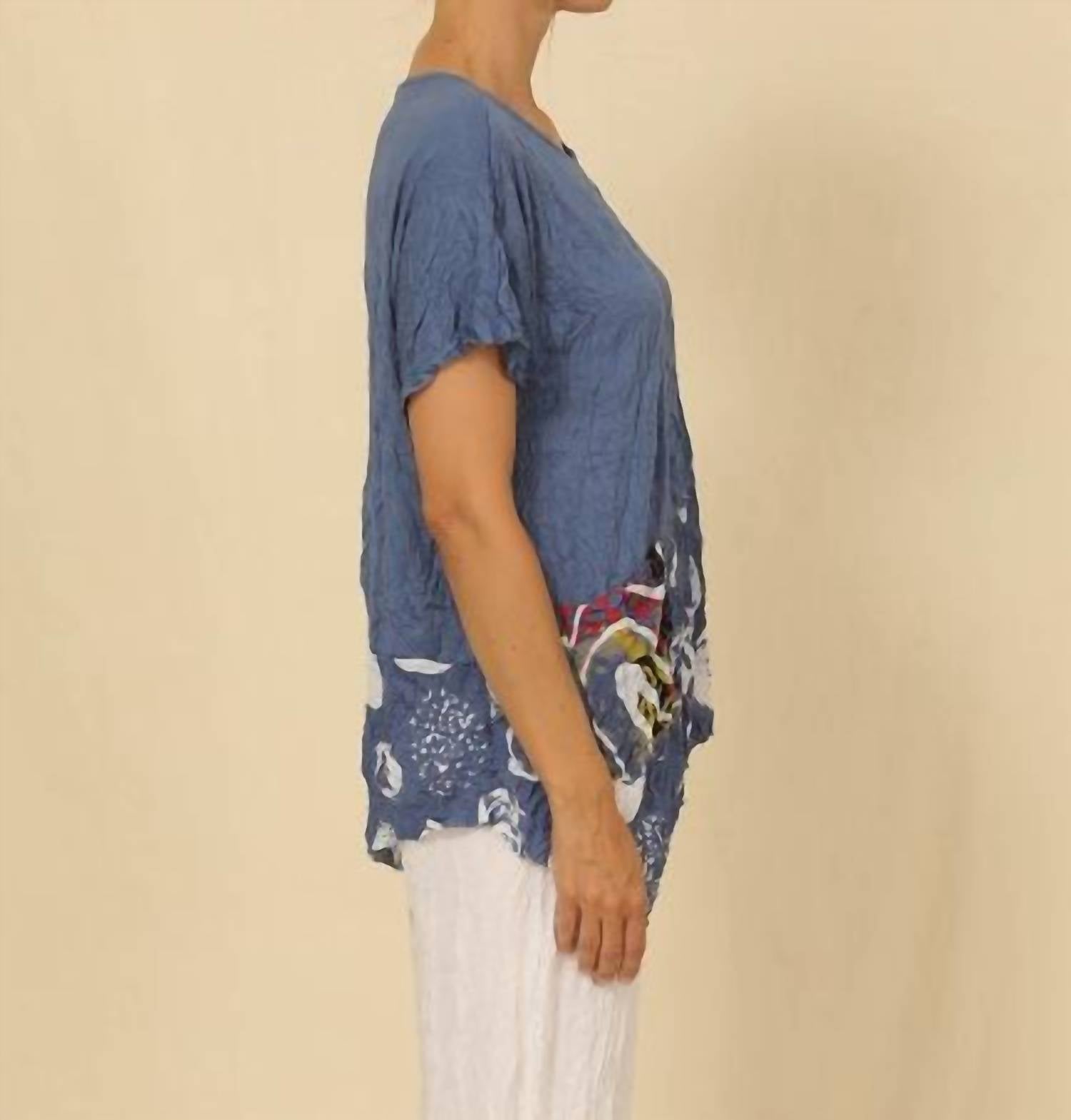 Chalet Et Ceci - Josephine Top - Plus - blouses - blue - clothing
