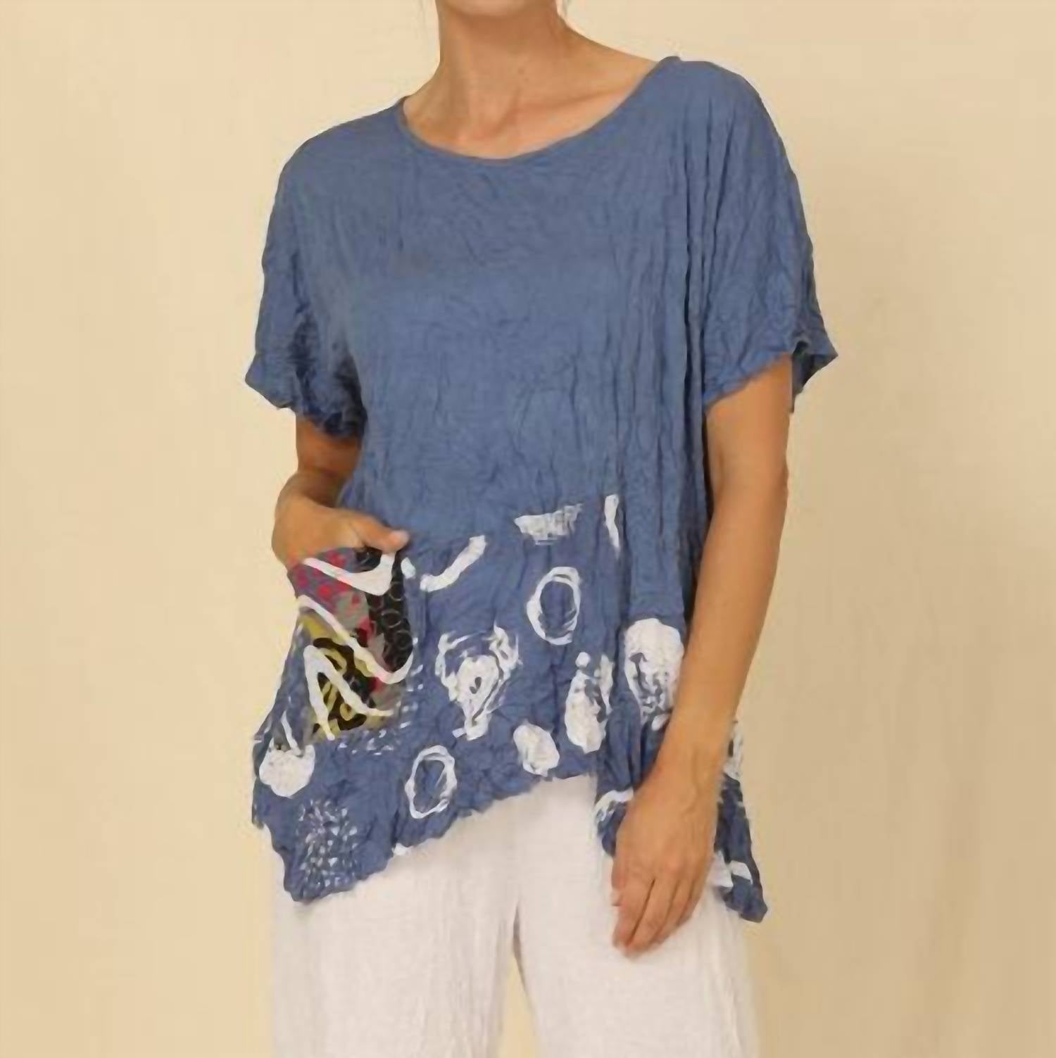 Chalet Et Ceci - Josephine Top - Plus - blouses - blue - clothing