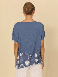 Chalet Et Ceci - Josephine Top - Plus - blouses - blue - clothing