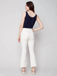 Charlie B - Bell Bottom Raw Edge Pant - boot - cut - clothing - cotton
