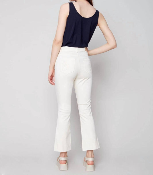 Charlie B - Bell Bottom Raw Edge Pant - boot - cut - clothing - cotton