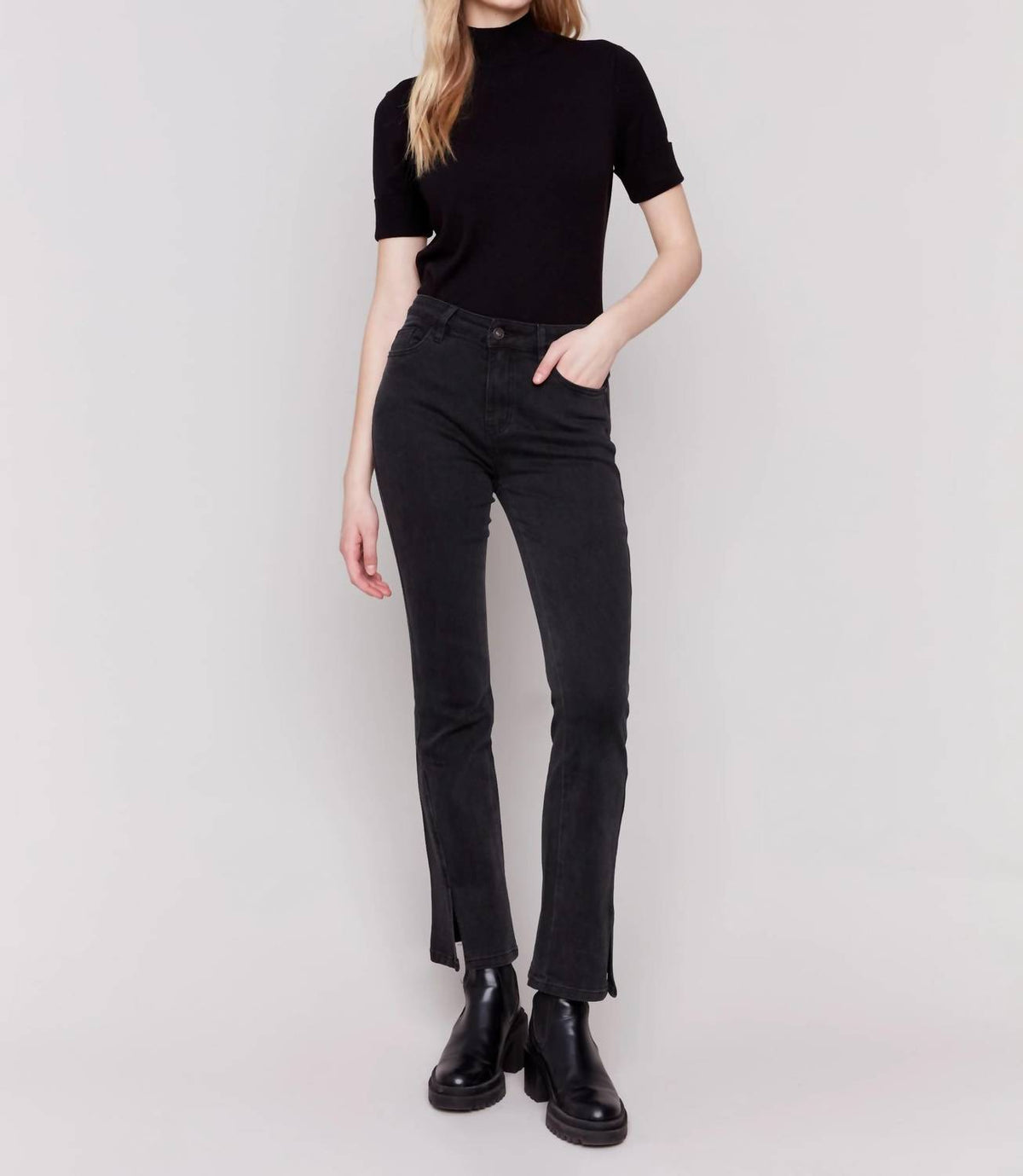 Charlie B - Bootcut Jeans With Front Slits