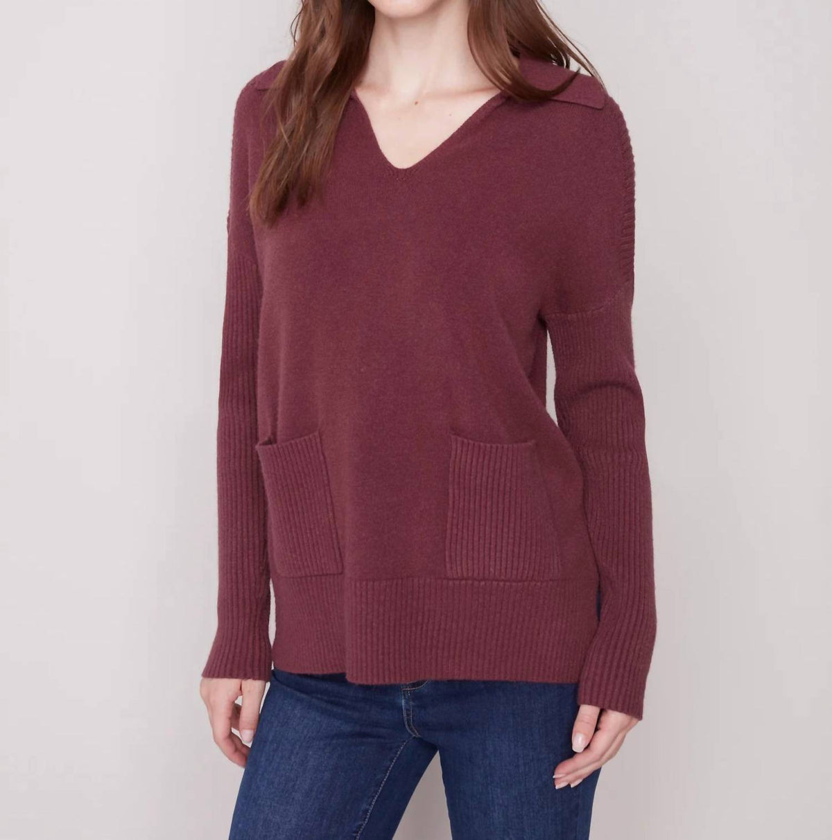 Charlie B - Collared Knit Sweater