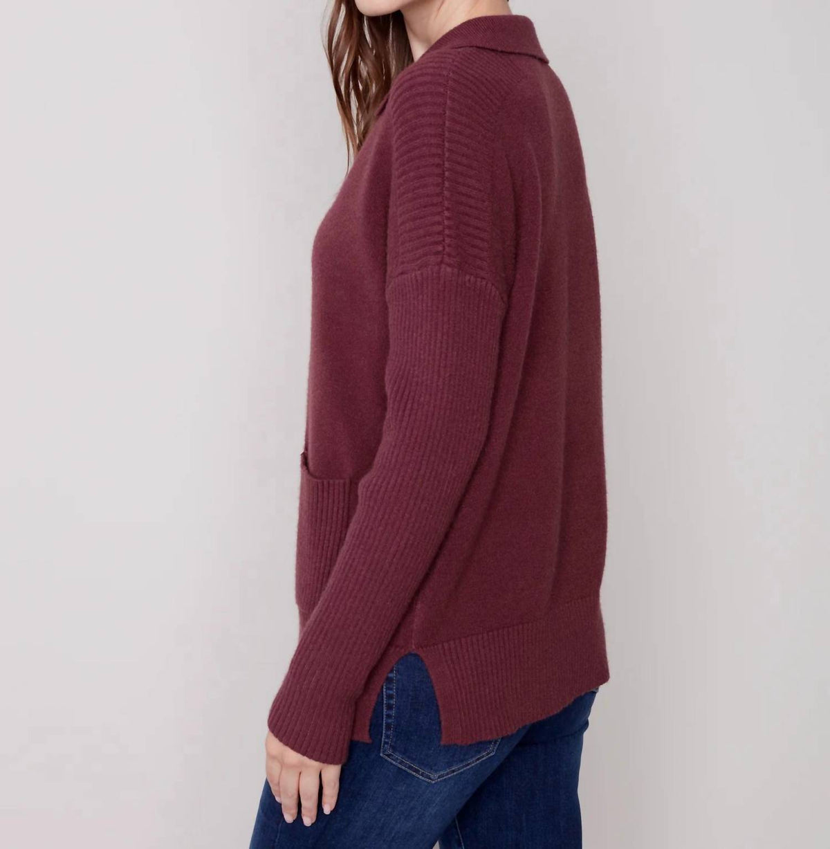 Charlie B - Collared Knit Sweater